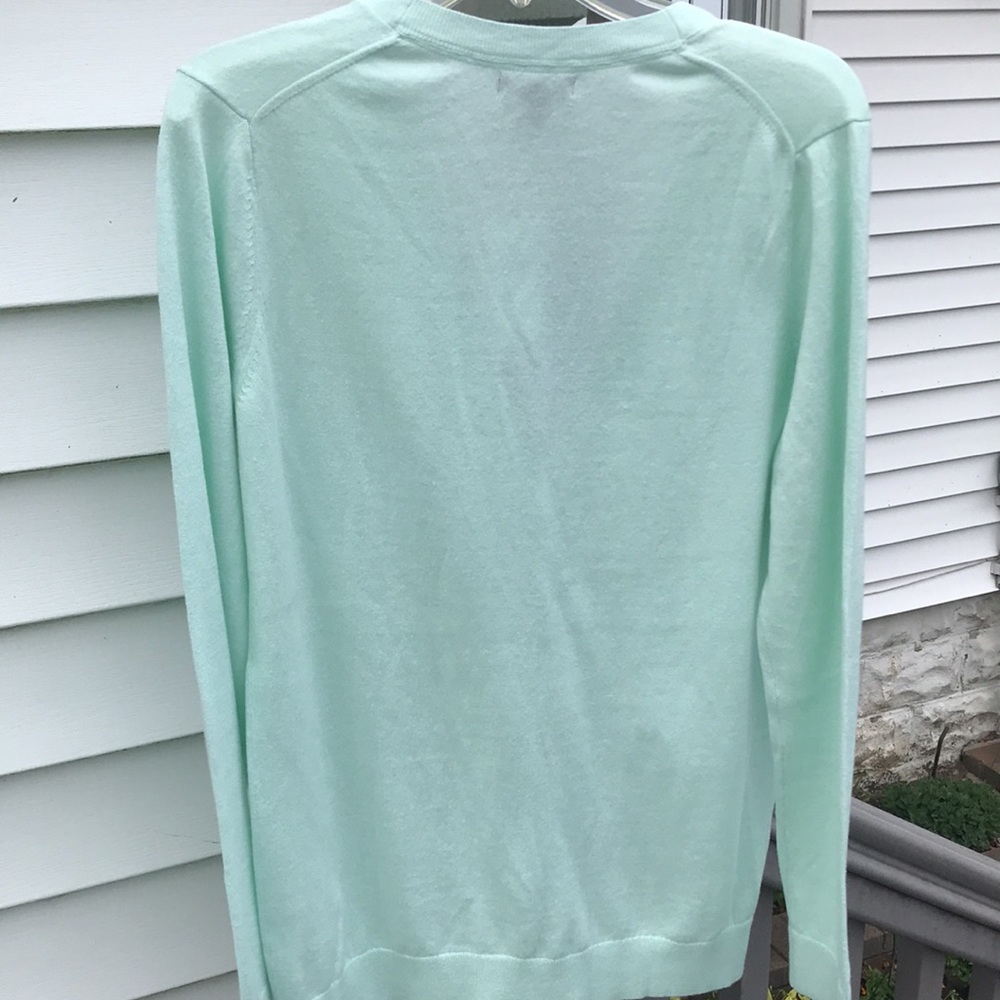 GAP NWT V Neck Cardigan Sweater 5 Button Green Cardigan Size L Cotton - Picture 4 of 7